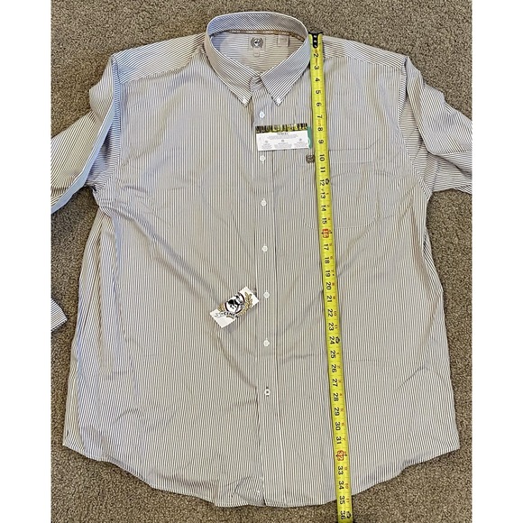 Cinch Mens NEW Western Shirt Tencel 2XL Button Down Brown Stripe MTW1104731 - Picture 5 of 7